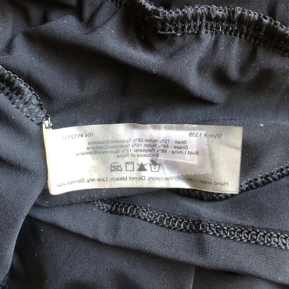 Spanx Lets Go Slimming Whittle Waistline Black Drape Tankini Sim Top Womens Sz 8 - Picture 8 of 16